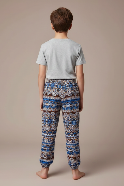Pantalon Fluide Imprimé Ethnique Ample Coton Enfant - vue 2