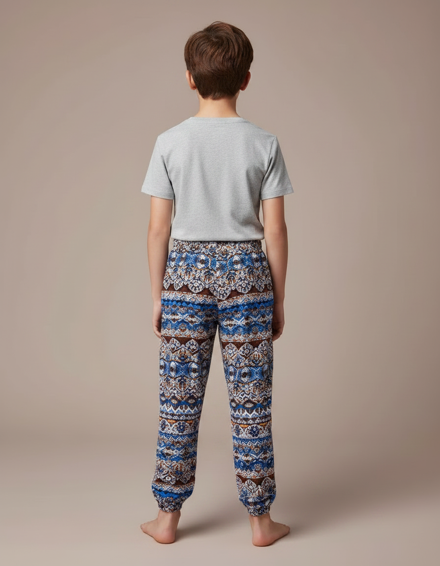 Pantalon Fluide Imprimé Ethnique Ample Coton Enfant - vue 2