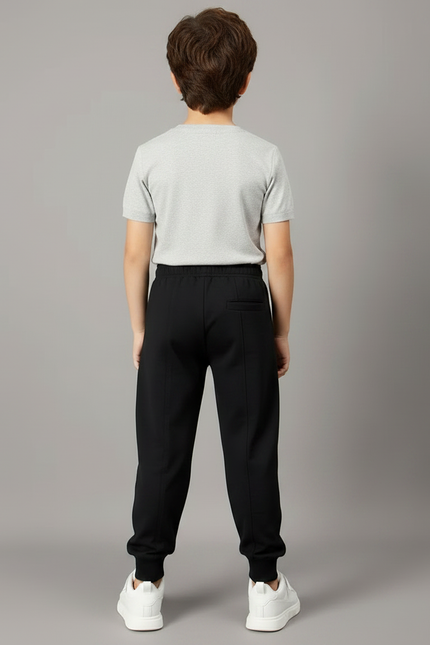 Pantalon Fluide Noir Coton Sport Confortable Enfant - Molleton - vue 2