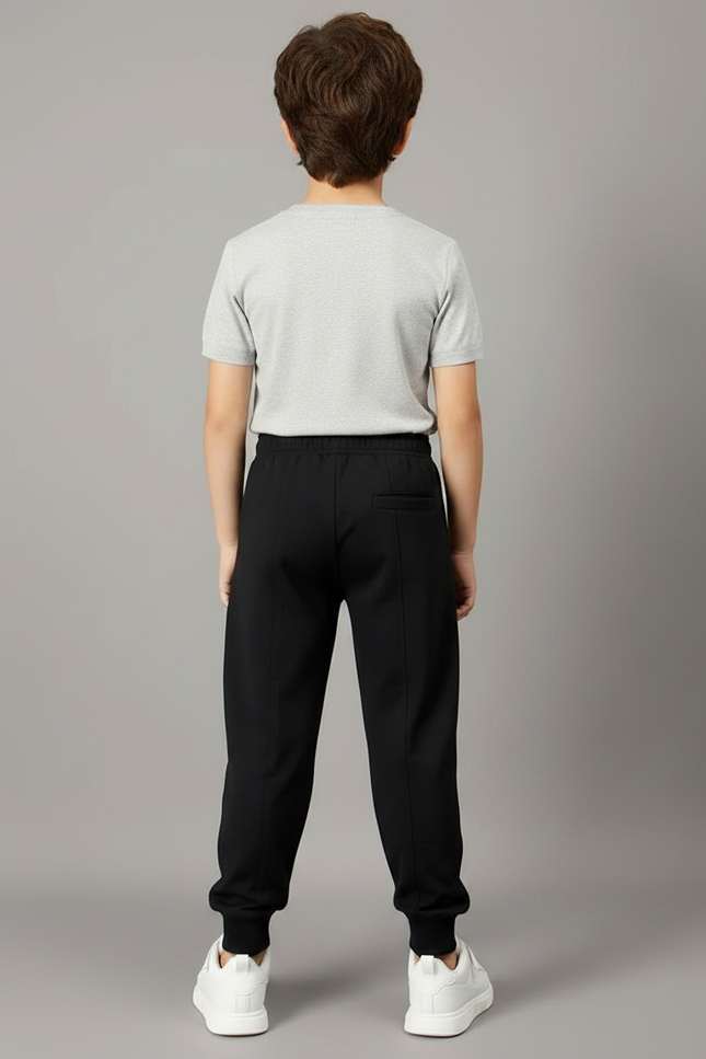 Pantalon Fluide Noir Coton Sport Confortable Enfant - Molleton - vue 2