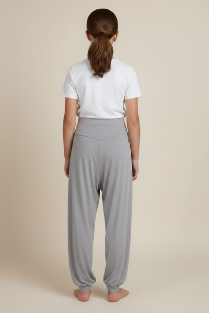 Pantalon Fluide Gris Ample Confortable Yoga Danse - Viscose - vue 2