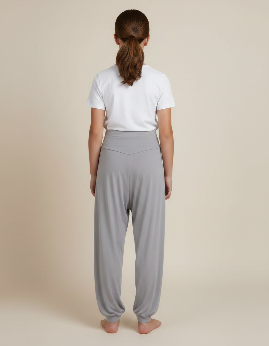 Pantalon Fluide Gris Ample Confortable Yoga Danse - Viscose - vue 2