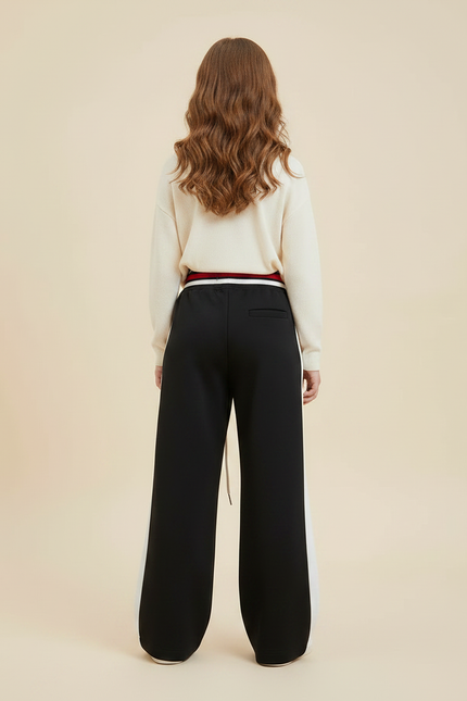 Pantalon Fluide Noir Ample Décontracté Fille - Molleton - vue 2