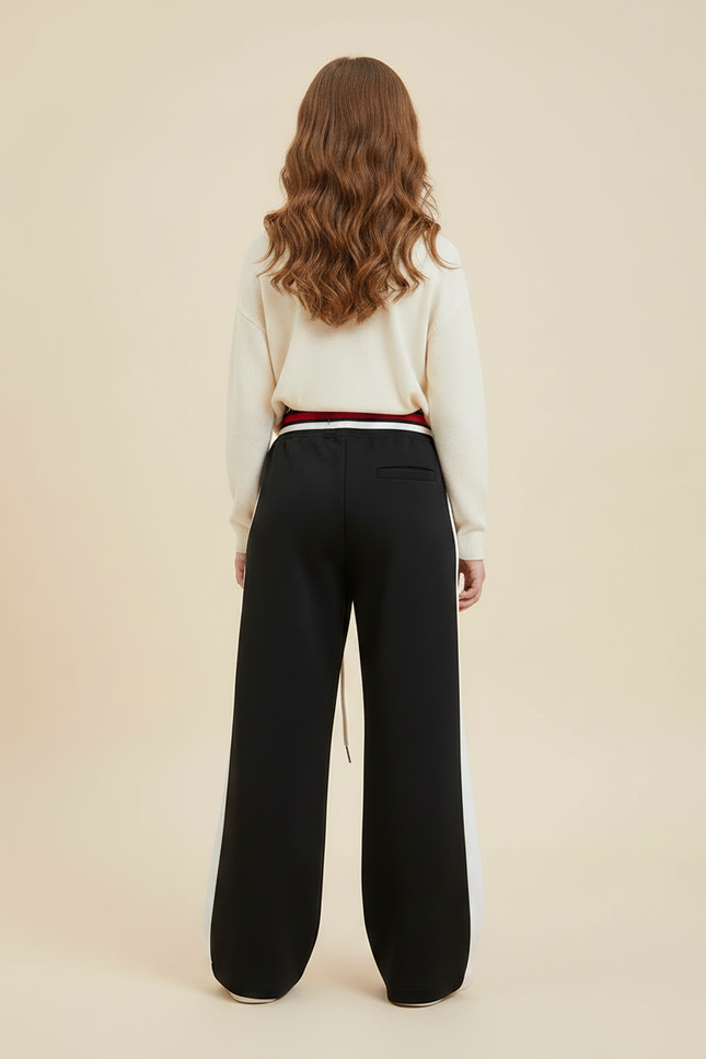 Pantalon Fluide Noir Ample Décontracté Fille - Molleton - vue 2