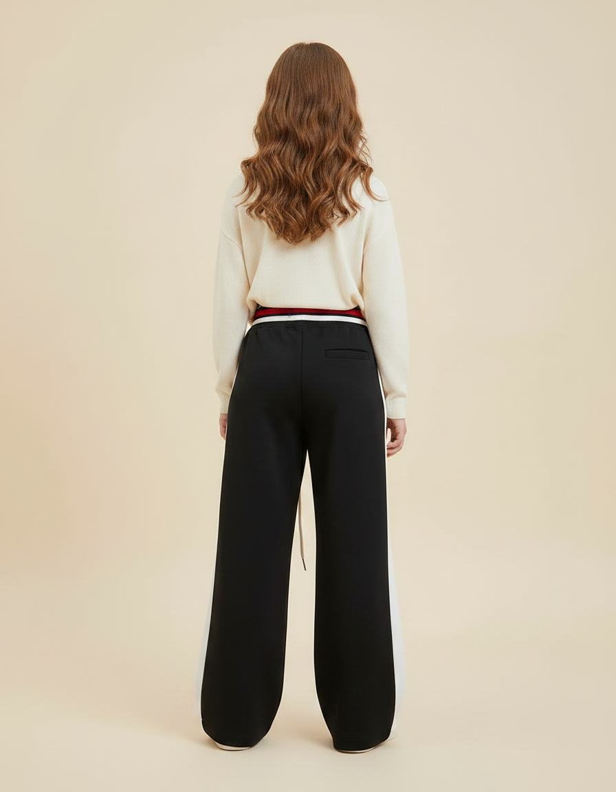 Pantalon Fluide Noir Ample Décontracté Fille - Molleton - vue 2