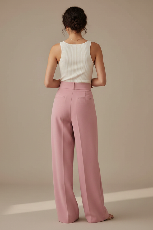 Pantalon Fluide Tencel - Rose Viscose - vue 2