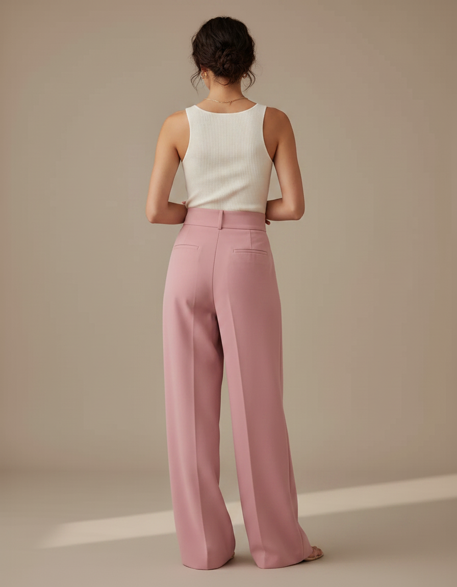 Pantalon Fluide Tencel - Rose Viscose - vue 2