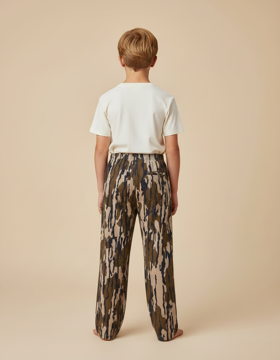 Pantalon Fluide Camouflage Ample Confortable Enfant - Imprimé Maille - vue 2