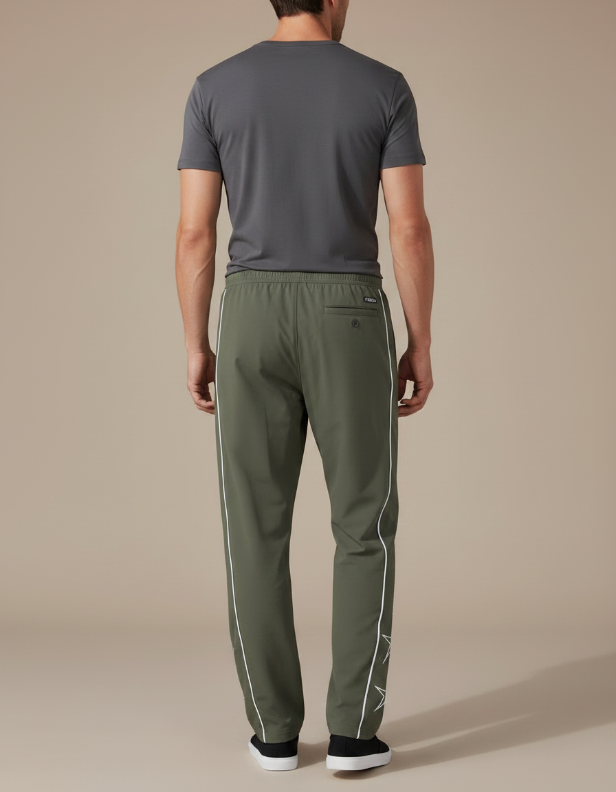 Pantalon Fluide Kaki Étoiles Sport Décontracté Homme - Polyester - vue 2