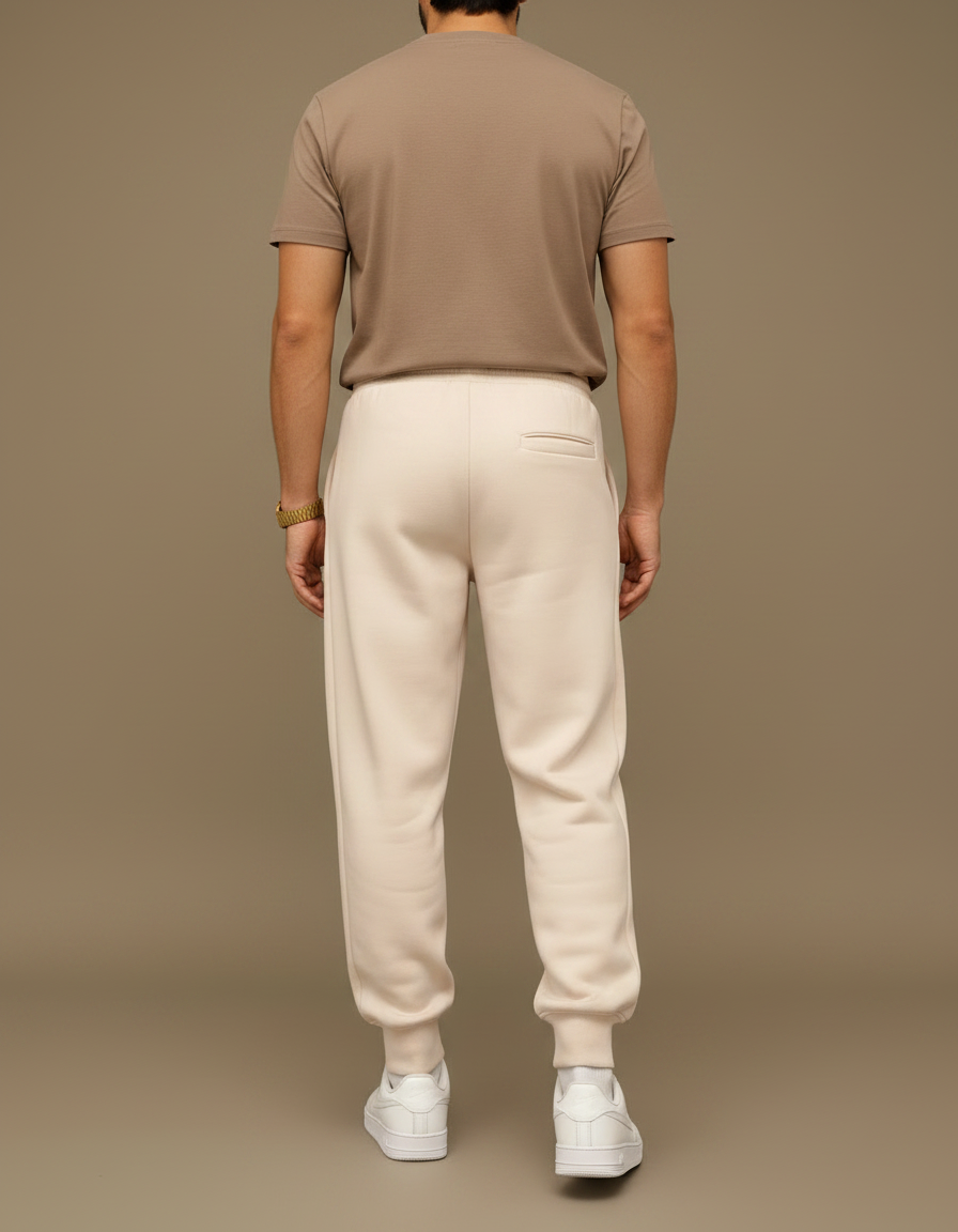 Pantalon Fluide Beige Cordon Fleur Harajuku Ample Homme - Molleton - vue 2