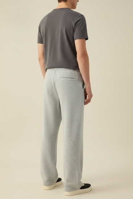 Pantalon Fluide Gris Ample Coton Homme - Molleton - vue 2