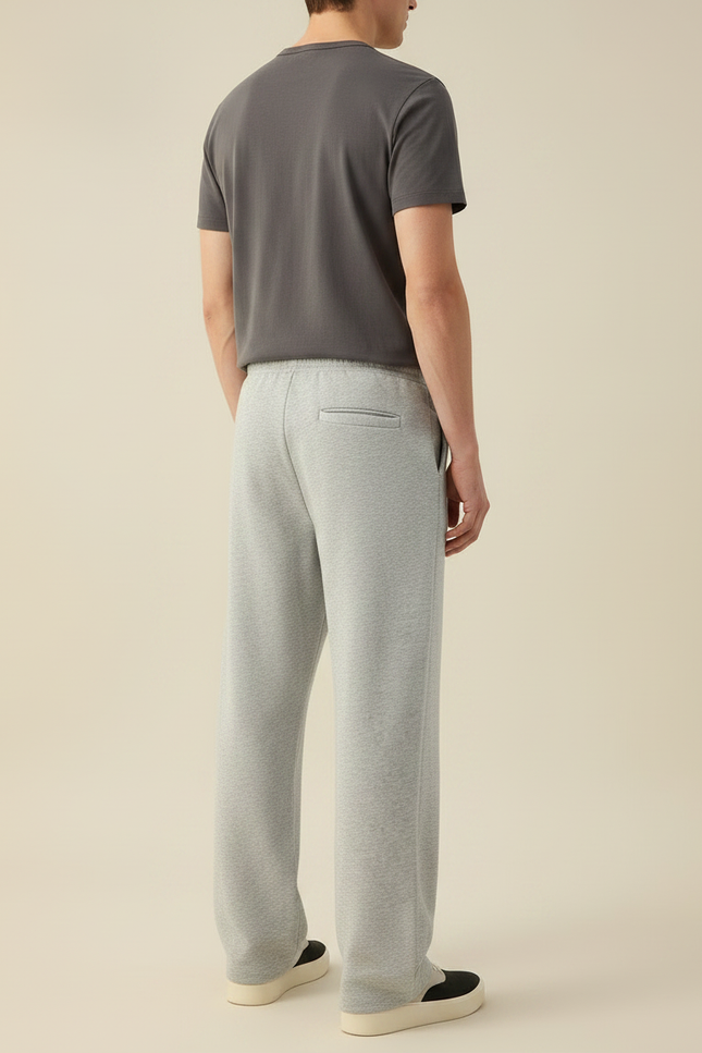 Pantalon Fluide Gris Ample Coton Homme - Molleton - vue 2