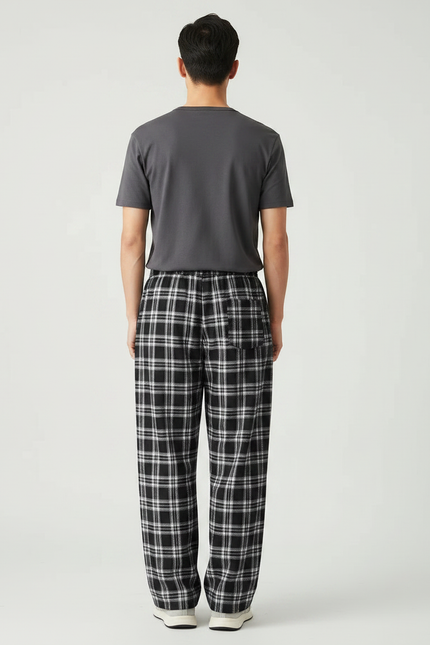 Pantalon Fluide Carreaux - Imprimé Molleton - vue 2