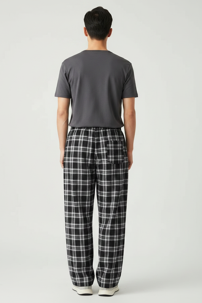 Pantalon Fluide Carreaux - Imprimé Molleton - vue 2