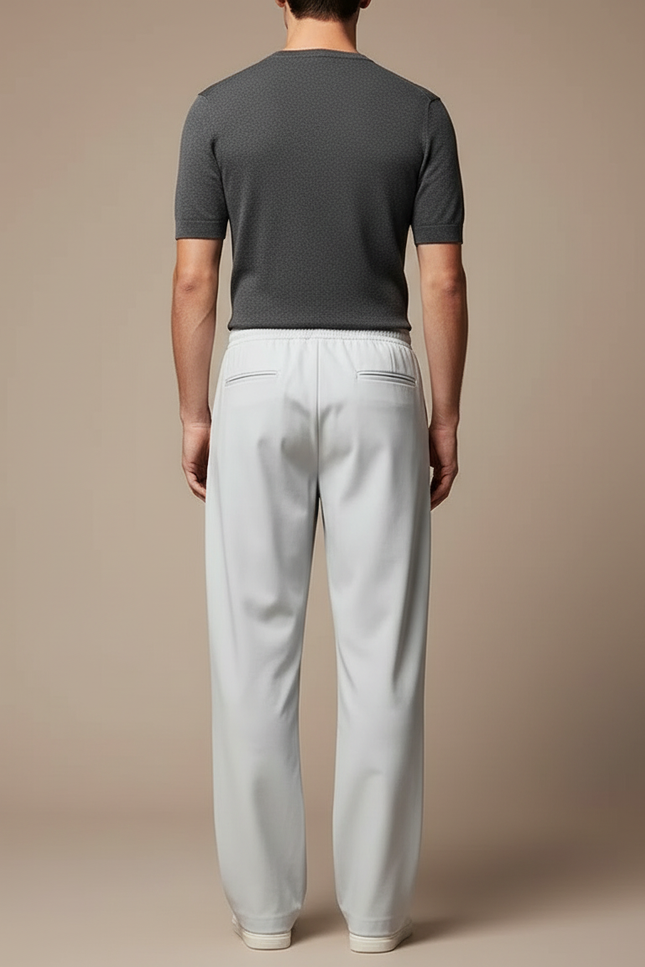 Pantalon Fluide Gris Clair Décontracté Zippé Homme - Polyester - vue 2