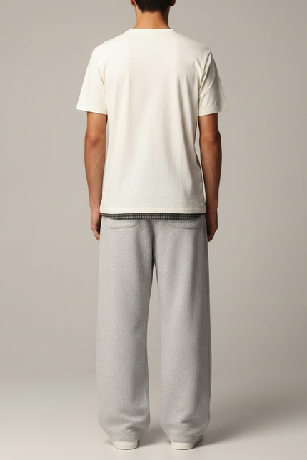 Pantalon Fluide Gris Ample Coton Décontracté Homme - Molleton - vue 2