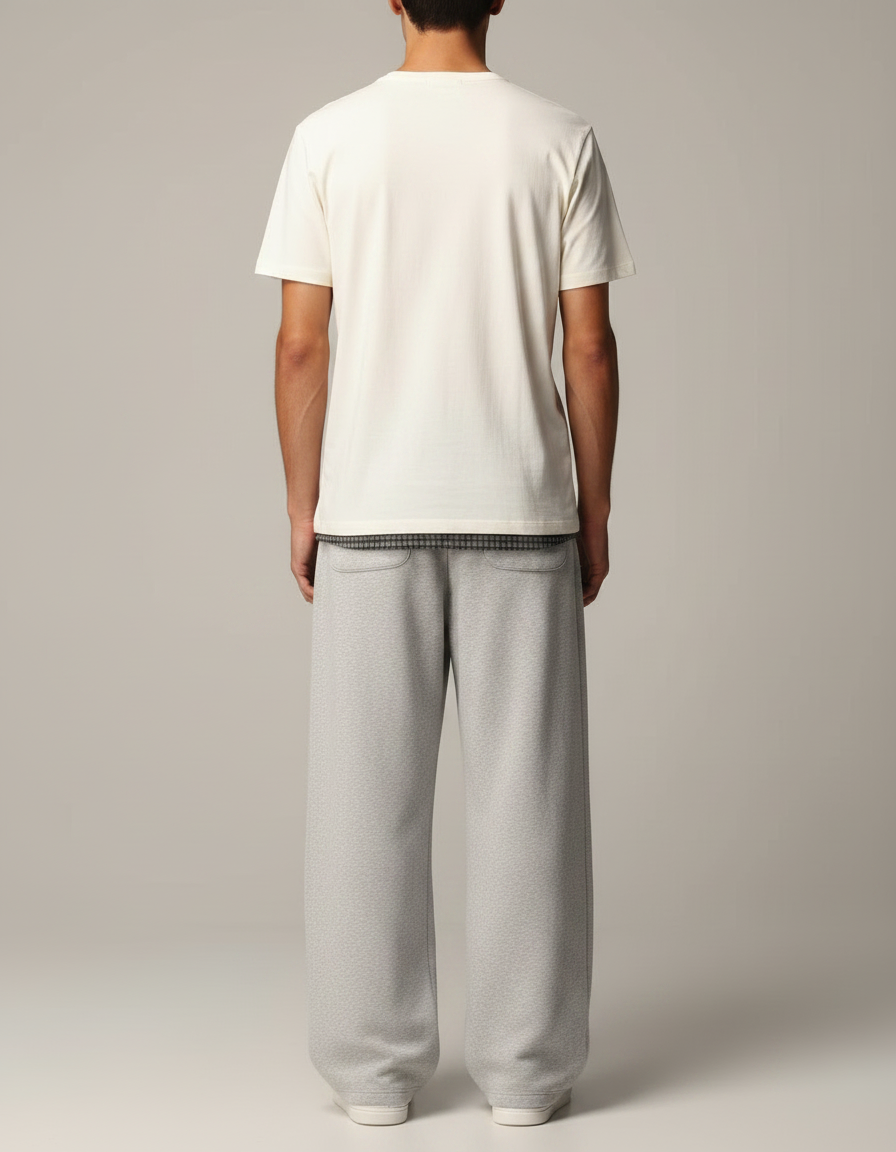 Pantalon Fluide Gris Ample Coton Décontracté Homme - Molleton - vue 2