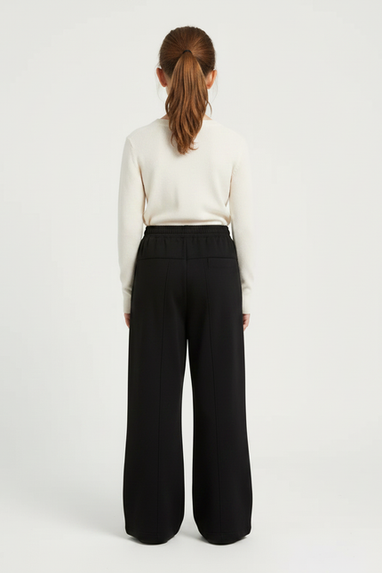 Pantalon Fluide Noir Ample Imprimé Tribal Décontracté Fille - Molleton - vue 2