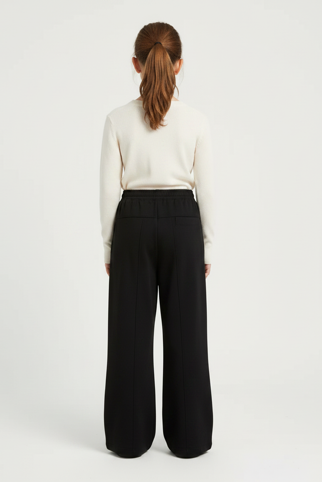 Pantalon Fluide Noir Ample Imprimé Tribal Décontracté Fille - Molleton - vue 2