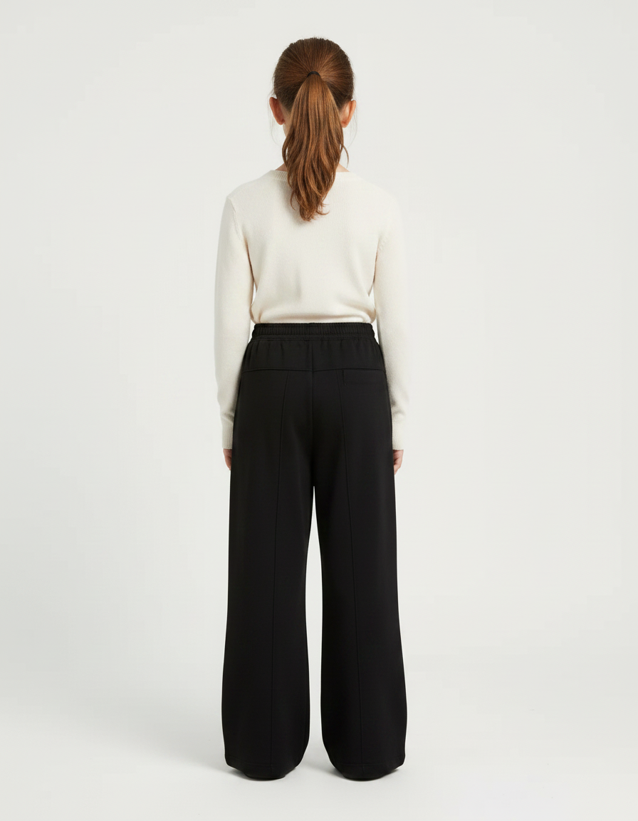 Pantalon Fluide Noir Ample Imprimé Tribal Décontracté Fille - Molleton - vue 2