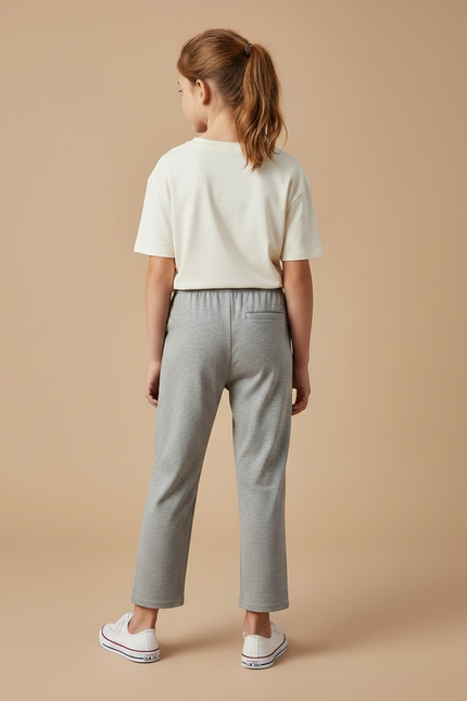 Pantalon Fluide Gris Ample Décontracté Confortable Enfant - Molleton - vue 2