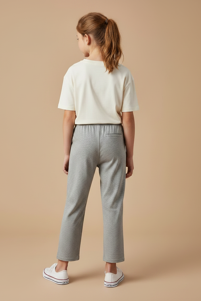 Pantalon Fluide Gris Ample Décontracté Confortable Enfant - Molleton - vue 2