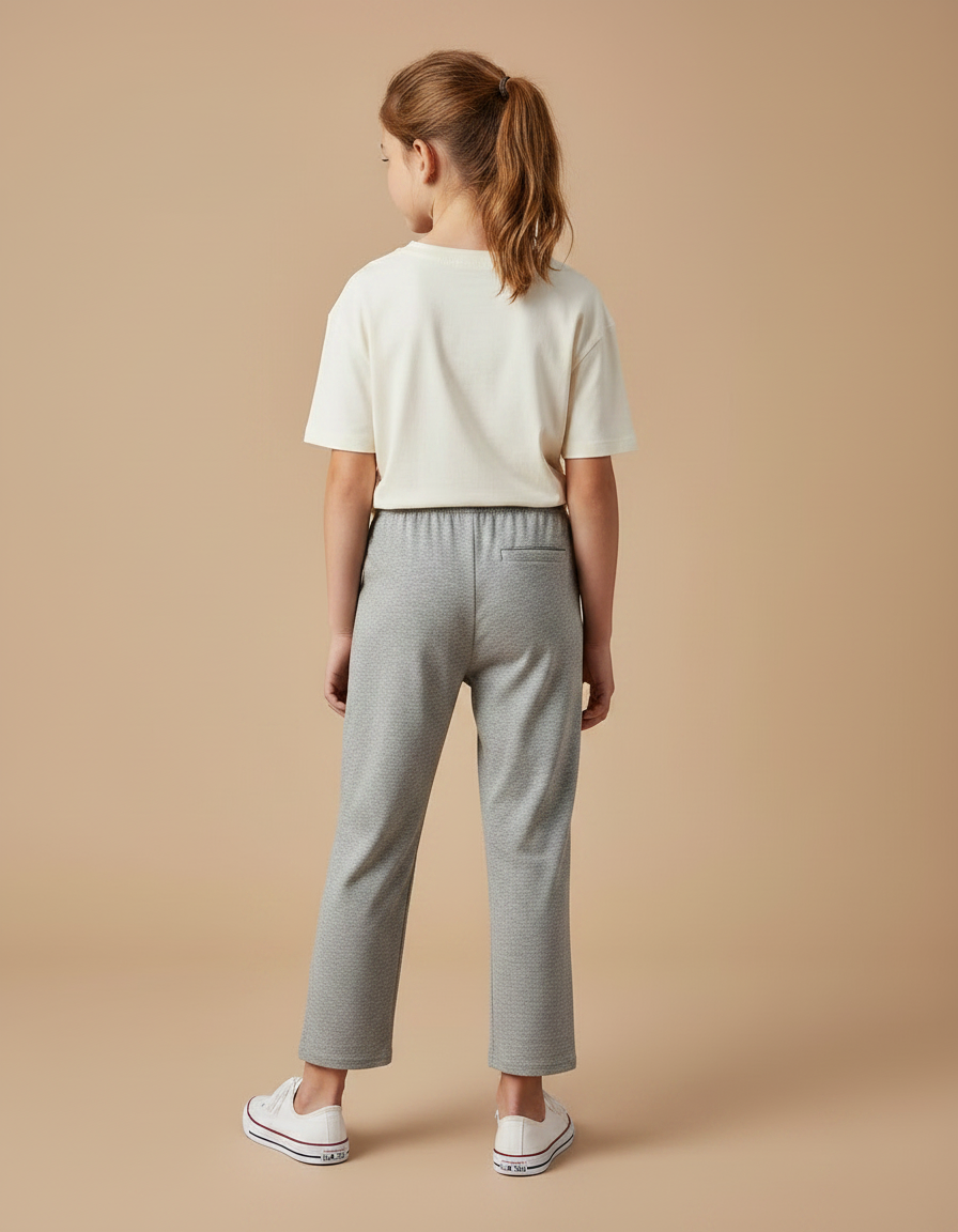Pantalon Fluide Gris Ample Décontracté Confortable Enfant - Molleton - vue 2