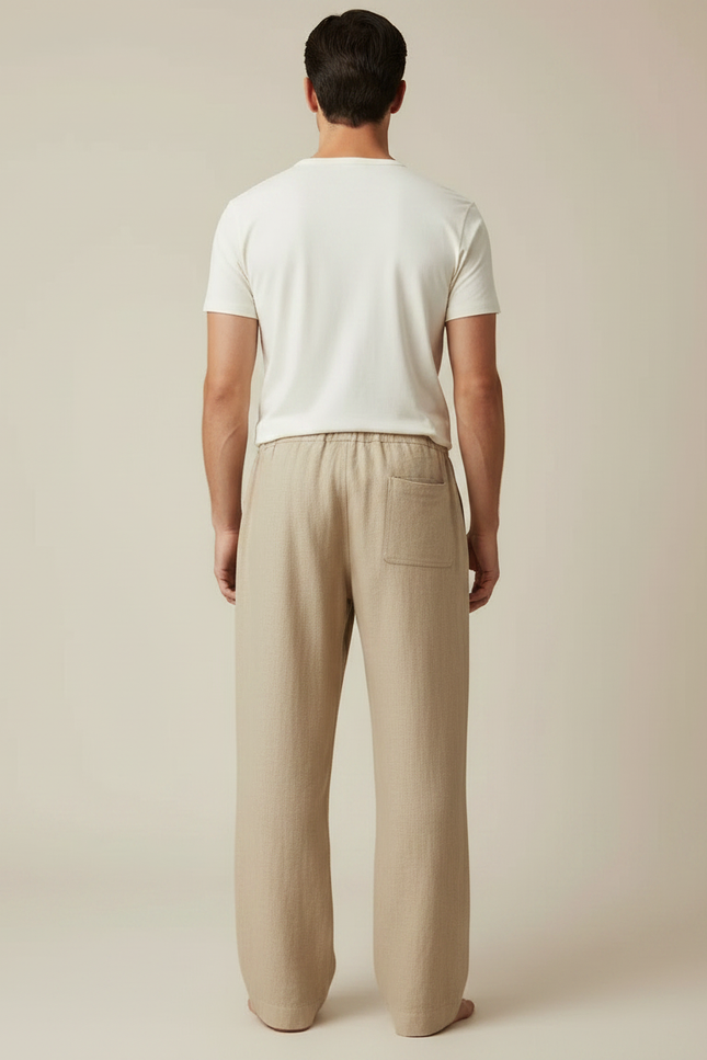 Pantalon Fluide Vacances - Beige Lin - vue 2