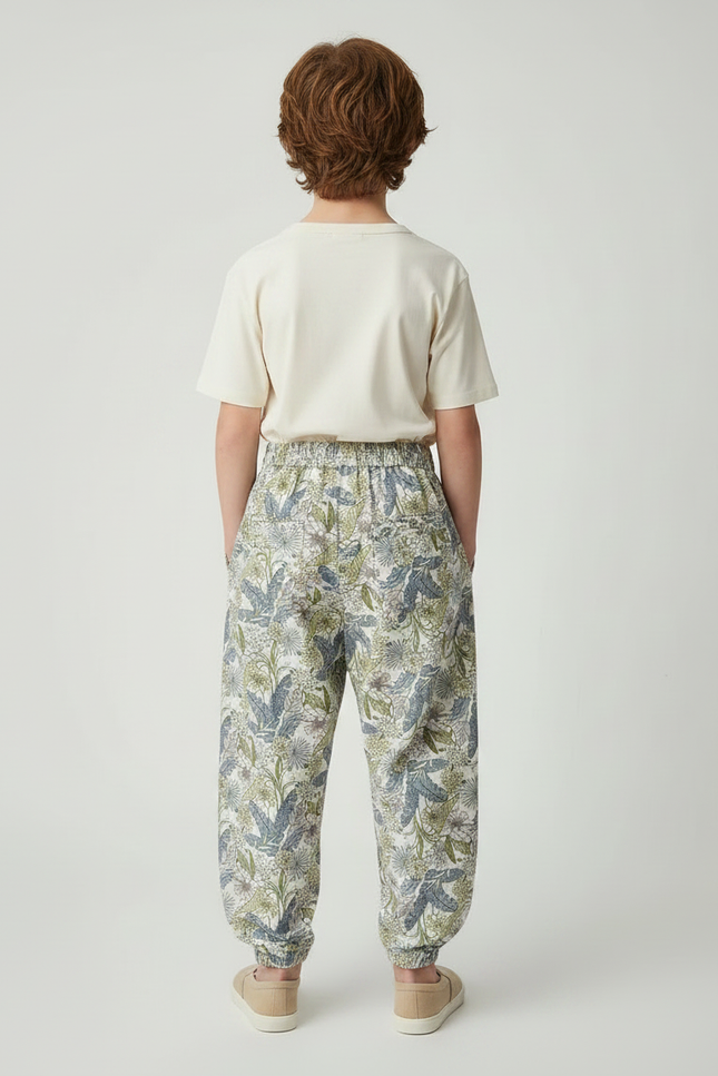 Pantalon Fluide Imprimé Floral Ample Léger Enfant - Viscose - vue 2