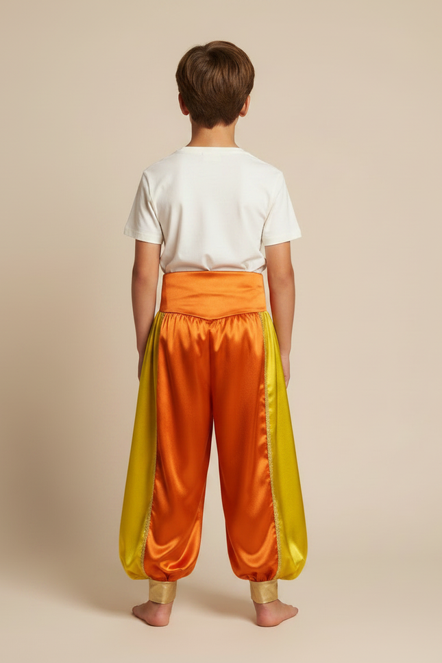 Pantalon Fluide Satiné Bicolore Ample Élastique Enfant - Multicolore - vue 2