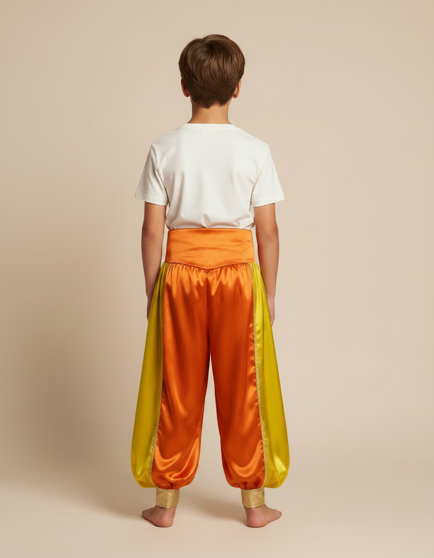 Pantalon Fluide Satiné Bicolore Ample Élastique Enfant - Multicolore - vue 2