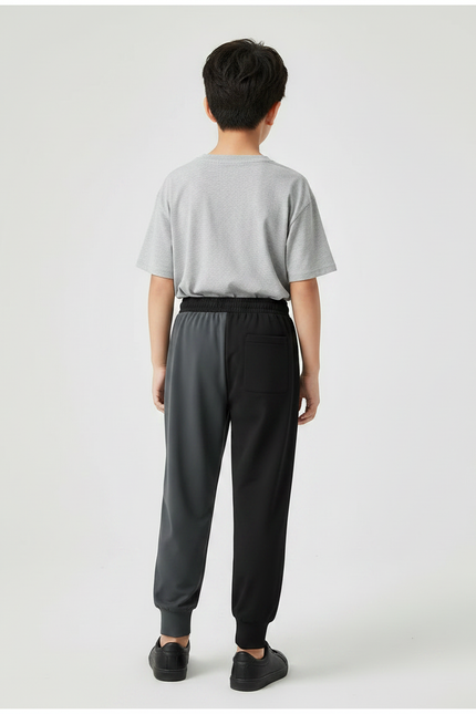 Pantalon Fluide Bicolore Gris Noir Sport Enfant - Multicolore Polyester - vue 2