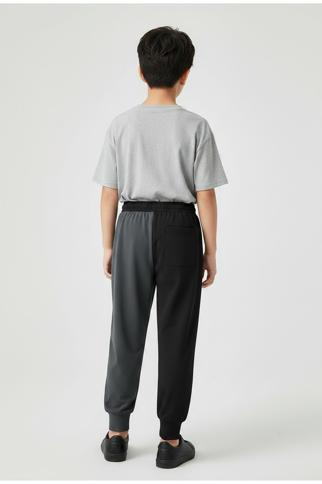 Pantalon Fluide Bicolore Gris Noir Sport Enfant - Multicolore Polyester - vue 2