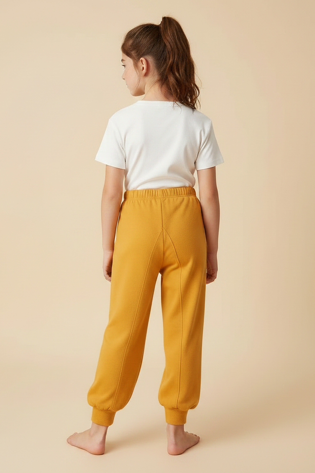 Pantalon Fluide Jaune Moutarde - Molleton - vue 2