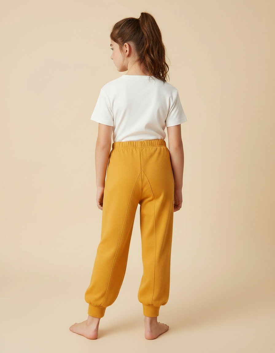 Pantalon Fluide Jaune Moutarde - Molleton - vue 2