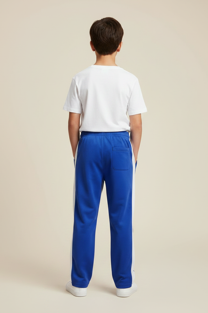 Pantalon Fluide Bleu Royal Croix Blanches Ample Enfant - Polyester - vue 2