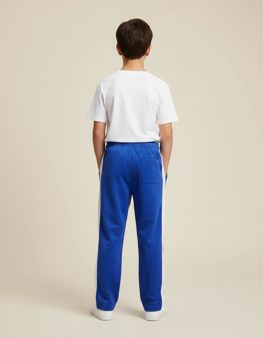 Pantalon Fluide Bleu Royal Croix Blanches Ample Enfant - Polyester - vue 2