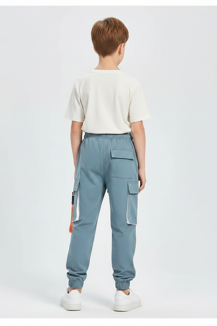 Pantalon Fluide Cargo Bleu Ample Imprimé Garçon - Polyester - vue 2