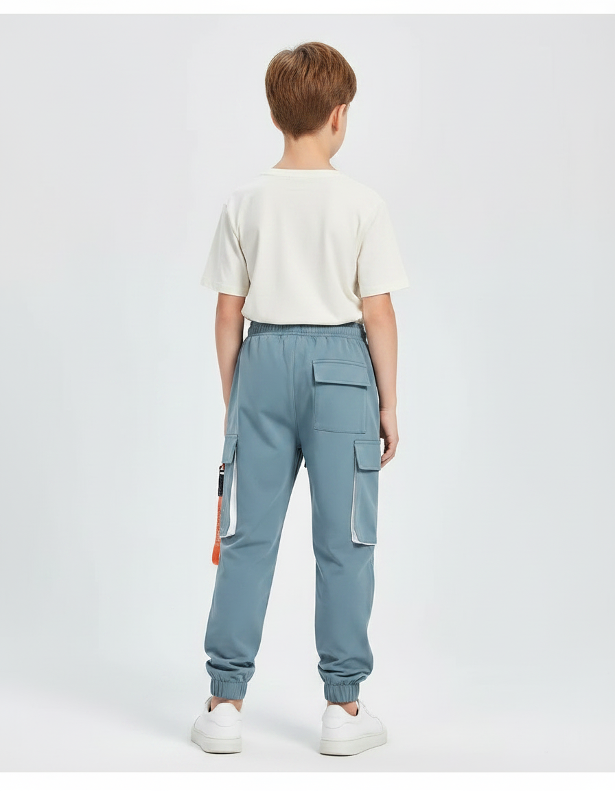 Pantalon Fluide Cargo Bleu Ample Imprimé Garçon - Polyester - vue 2