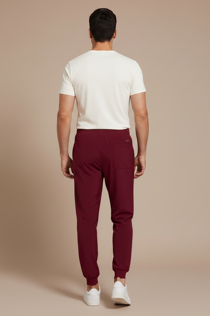 Pantalon Fluide Bordeaux Homme Jogger Sport Confort - Polyester - vue 2