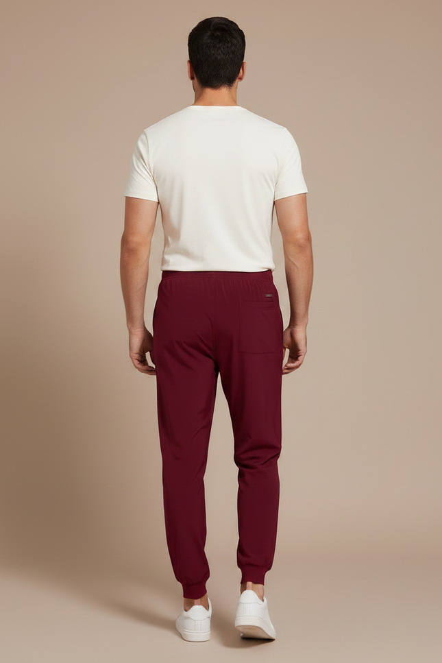 Pantalon Fluide Bordeaux Homme Jogger Sport Confort - Polyester - vue 2