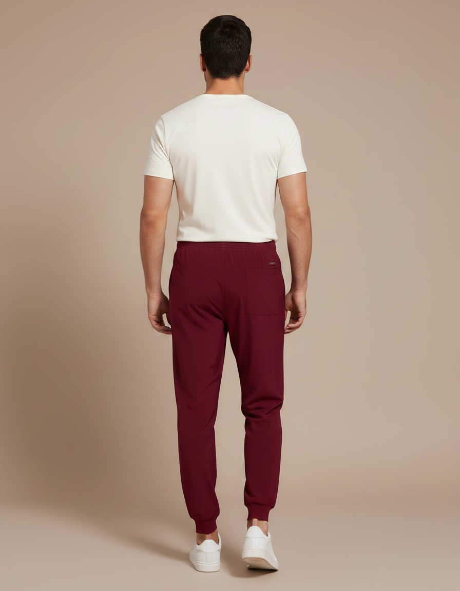 Pantalon Fluide Bordeaux Homme Jogger Sport Confort - Polyester - vue 2