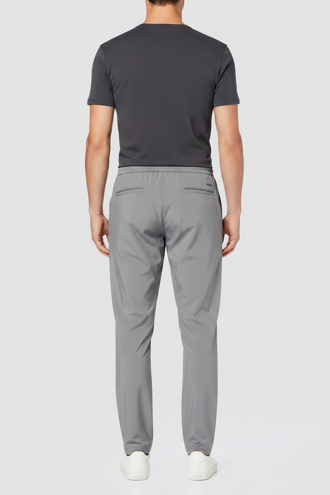 Pantalon Fluide Gris Cordon Sport Décontracté Homme - Polyester - vue 2