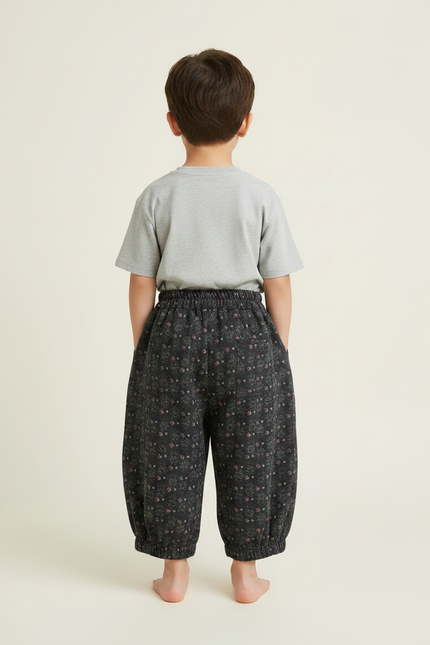 Pantalon Fluide Imprimé Floral Ample Décontracté Enfant - Molleton - vue 2