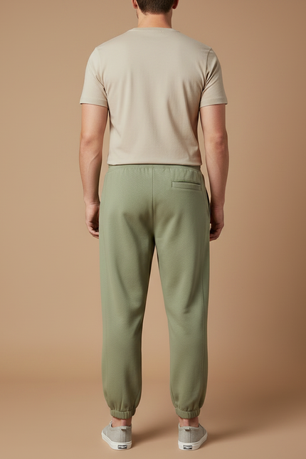 Pantalon Fluide Vert Kaki Ample Sport Homme - Molleton - vue 2
