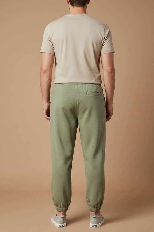 Pantalon Fluide Vert Kaki Ample Sport Homme - Molleton - vue 2