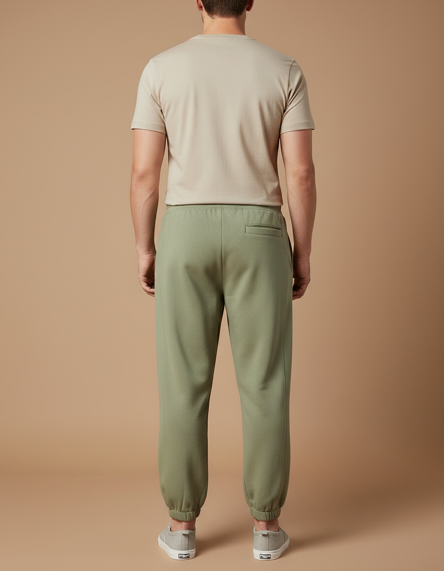 Pantalon Fluide Vert Kaki Ample Sport Homme - Molleton - vue 2