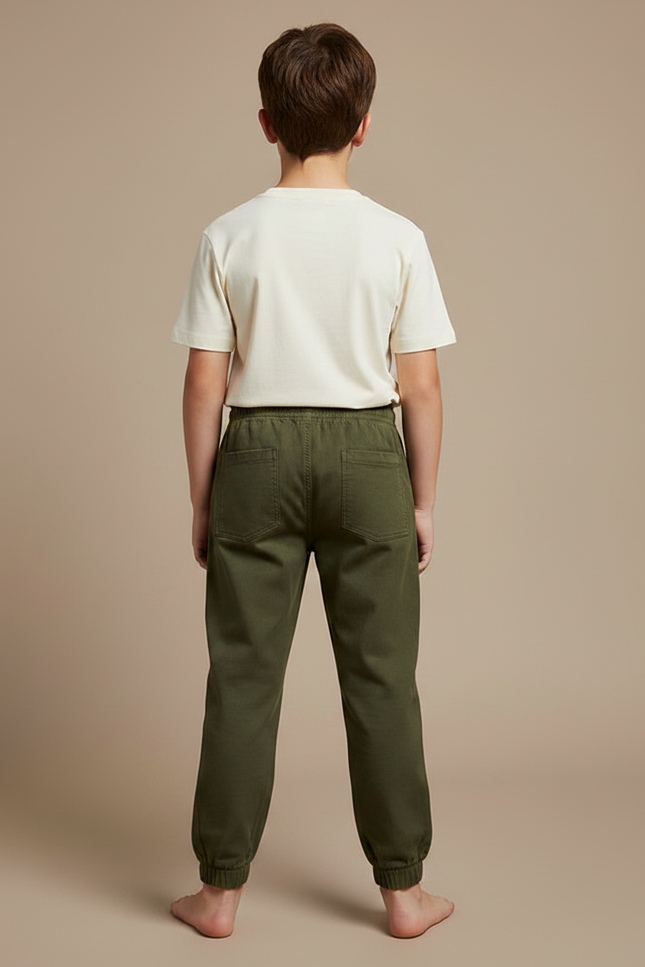 Pantalon Fluide Kaki Coton Décontracté Sport Garçon - vue 2