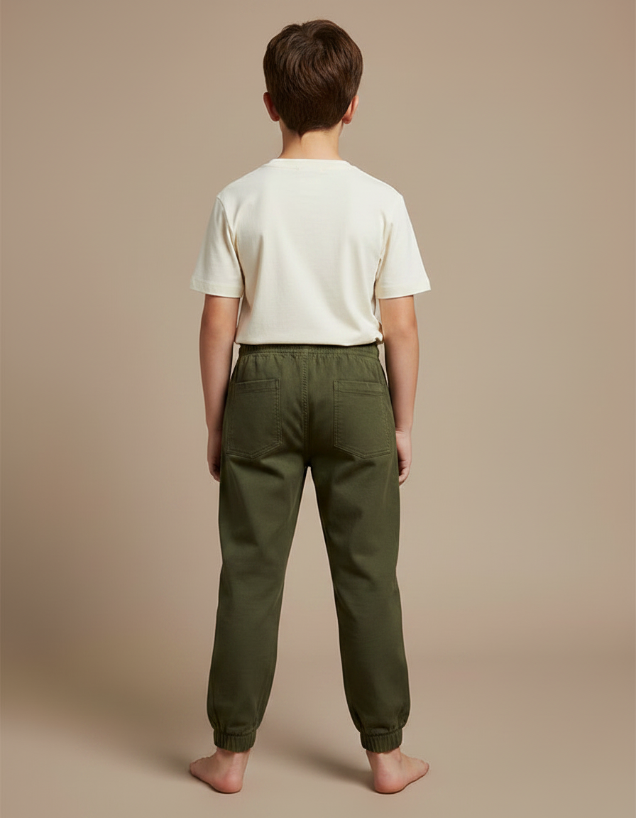 Pantalon Fluide Kaki Coton Décontracté Sport Garçon - vue 2