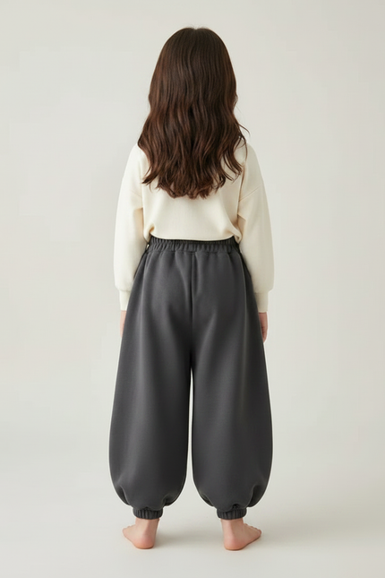 Pantalon Fluide Gris Ample Molleton Maison Enfant - vue 2